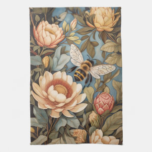 Linge De Cuisine Belle Abeille De Jardin Avec Fleurs Protea