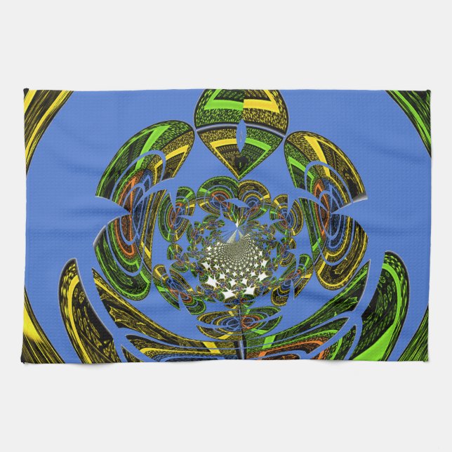 Linge De Cuisine Belle extraordinaire mignonne belle Afrique Bleu D (Horizontal)