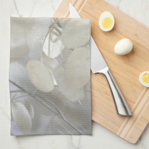 Linge De Cuisine Belle Lunaria blanc argent Dollar élégant gris