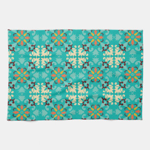 Linge De Cuisine 💚 💛 Belle menthe et Azulejos jaune,