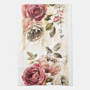 Linge De Cuisine Belle peinture florale victorienne