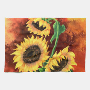 Linge De Cuisine Belle Trois Tournesols - Peinture