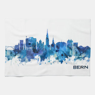 Linge De Cuisine Bern Suisse Skyline Blue