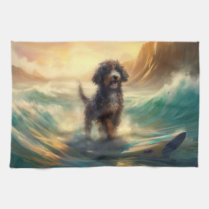 Linge De Cuisine Bernedoodle Beach Surf Peinture