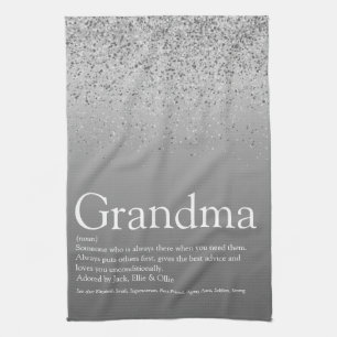 Linge De Cuisine Best Grandma Grandmother Définition Glitter Silver