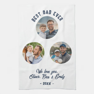 Linge De Cuisine Best Papa Ever 3 Photos Père`s Day Keepsaké