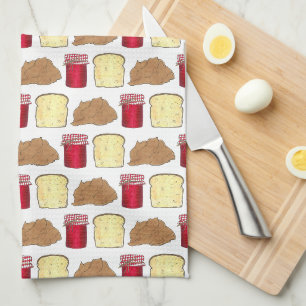 Linge De Cuisine Beurre d'arachide Jelly Sandwich Pain Midi Nourrit