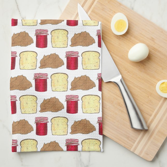 Linge De Cuisine Beurre d'arachide Jelly Sandwich Pain Midi Nourrit (Quart Plié)