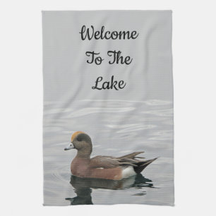 Linge De Cuisine Bienvenue Canard photo Wigeon Calm Water Lake Hous