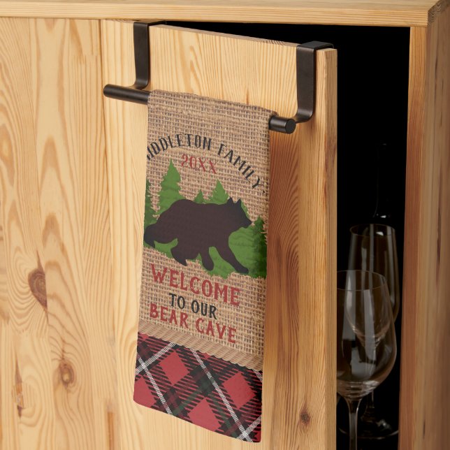Linge De Cuisine Bienvenue dans notre grotte de l'ours (Pliage en tiers)