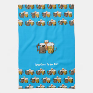 Linge De Cuisine Bières bleu cyan personnalisées