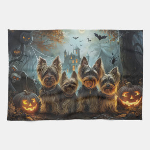 Linge De Cuisine Biewer Terrier Halloween Night Doggy Délice