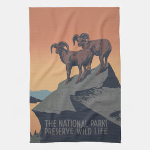 Linge De Cuisine Bighorn Sheep American West Wildlife