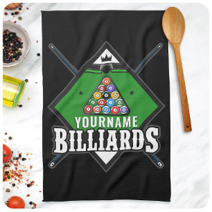 Linge De Cuisine Billard personnalisé NOM Cue Rack Pool Room