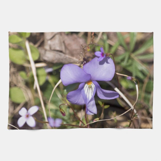Linge De Cuisine Birds-Foot Violet w/ Bluets (Horizontal)