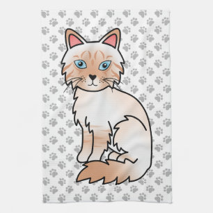 Linge De Cuisine Birman / Ragdoll tigré pointe rouge Chat & Pattes