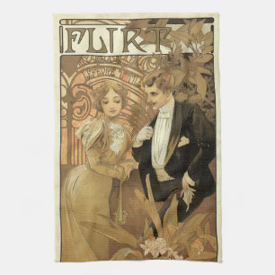 Linge De Cuisine Biscuits Flirt Art Nouveau Vintage, Alphonse Mucha