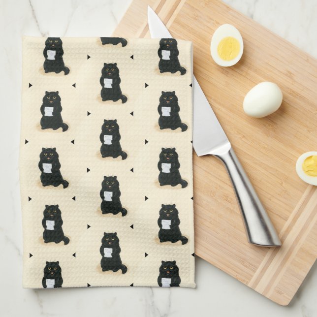 Linge De Cuisine Black Cat Home Sweet Home Secourt Shelter Cute (Quart Plié)