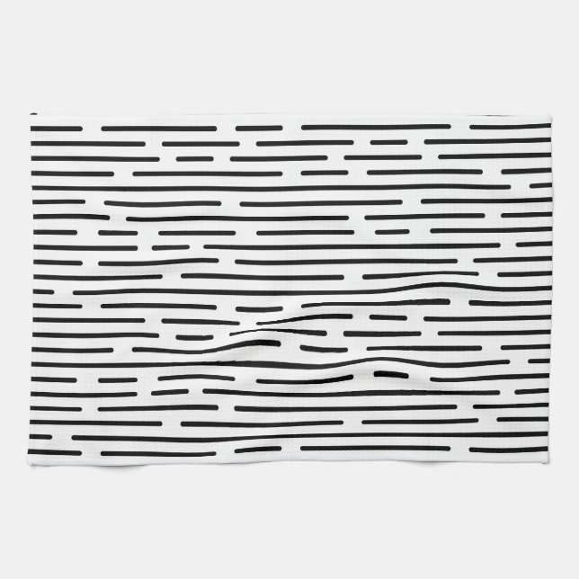 Linge De Cuisine Black Line Geometric Pattern (Horizontal)