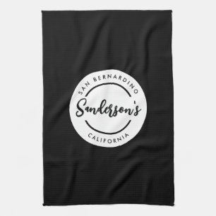 Linge De Cuisine Black White City Ville Lieu Nom Endroit Cercle