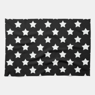 Linge De Cuisine Black White Stars Motif Décor