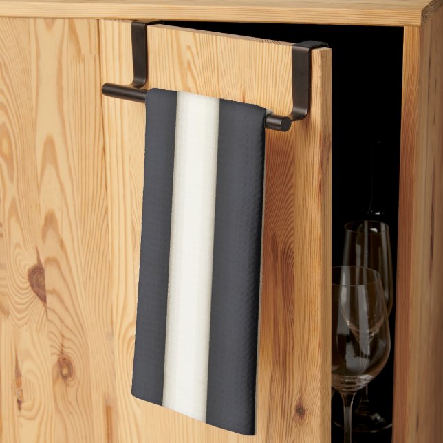Linge De Cuisine Black & White Stripes Imaginaire gothique victorie (Pliage en tiers)