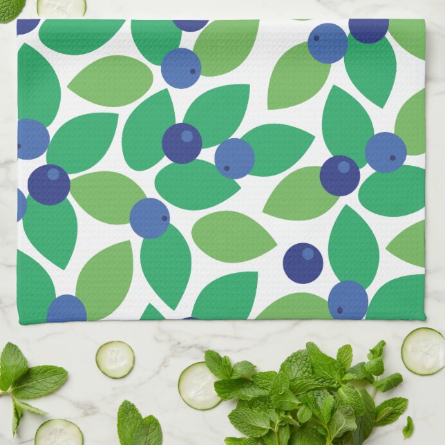 Linge De Cuisine Bleu. (Plié)