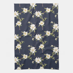Linge De Cuisine Bleu bleu floral