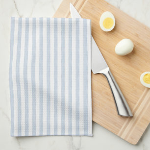 Linge De Cuisine Bleu clair blanc côtier rayé scandinave délavé
