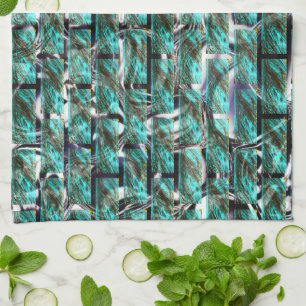 Linge De Cuisine Bleu clair, bulles dans la grille ou l'effet de mu