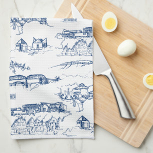 Linge De Cuisine Bleu de Chattanooga Toile