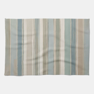 Linge De Cuisine Bleu Duché Turquoise Sage Beige Stripe