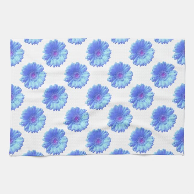 Linge De Cuisine Bleu marguerite (Horizontal)