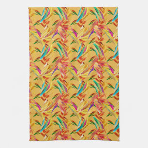 Linge De Cuisine Bleu rouge violet Abstrait Art Déco Floral