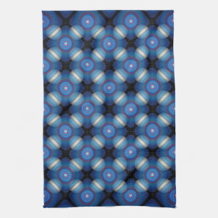 Linge De Cuisine Bleu Spacey Géométrique