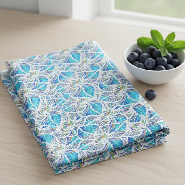 Linge De Cuisine Bleu Tender Joli Fleurs Motif (Créateur téléchargé)