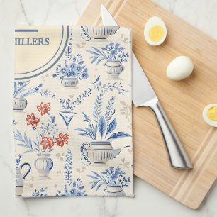 Linge De Cuisine Bleu Vintage Français Country Chic  Nom personnali