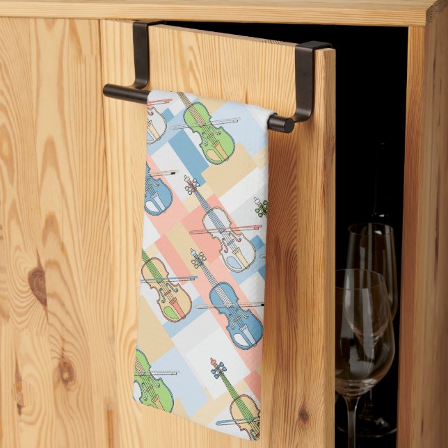 Linge De Cuisine Blocs de violon coloré (Pliage en tiers)