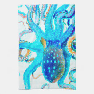 Linge De Cuisine Blue colorful octopus