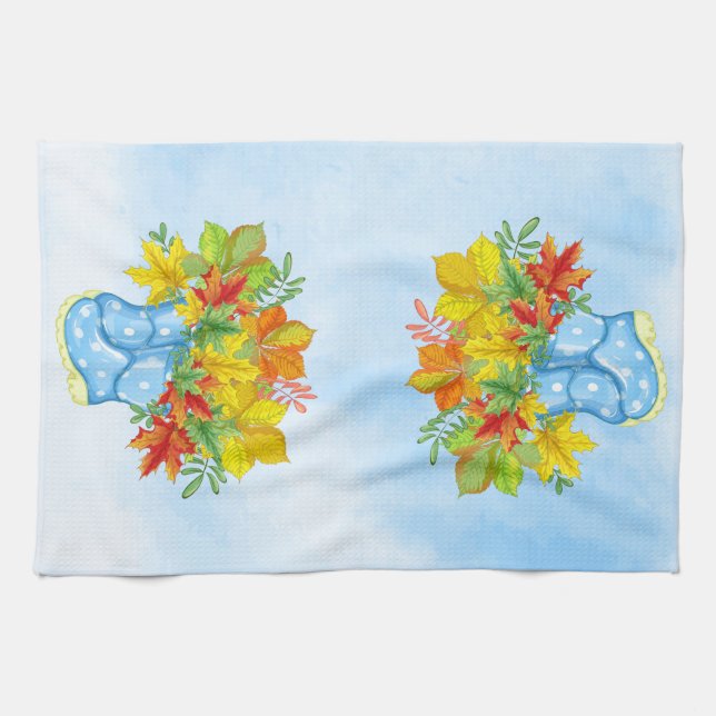 Linge De Cuisine Blue Polka-dot Rain Boots (Horizontal)