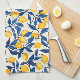 Linge De Cuisine Blue & Yellow Lemon Kitchen Towel