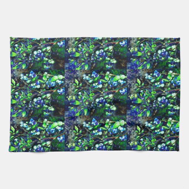 Linge De Cuisine Blueberry - teinte verte (Horizontal)