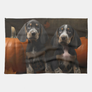 Linge De Cuisine Bluetick Coonhound Chiot Automne Citrouille de pla