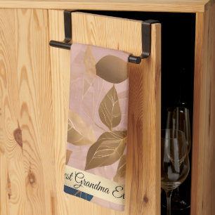 Linge De Cuisine Blush Rose or Boho Feuilles Collection populaire