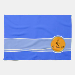 Linge De Cuisine Bodybuilding ; bleu et orange