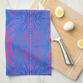 Linge De Cuisine Boho Tiger Bleu et rose