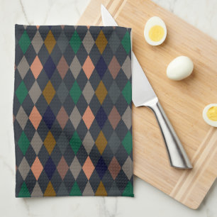 Linge De Cuisine Bois foncé Harlequin Diamants