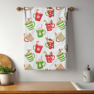 Linge De Cuisine Boissons chaudes festives Noël Motif