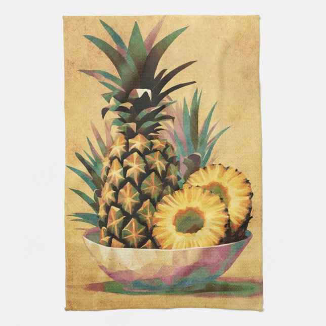 Linge De Cuisine Bol de fruits d'ananas (Vertical)