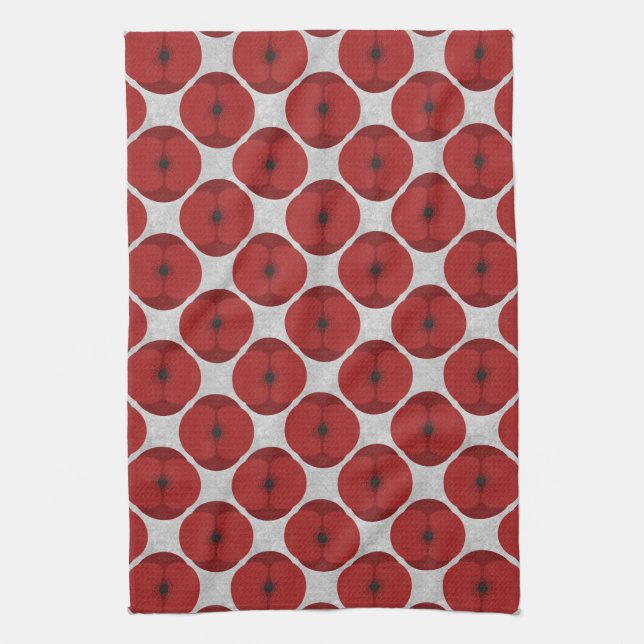 Linge De Cuisine Bold Minimalist Poppy Textured Floral Red (Vertical)